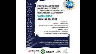 Preparing for NSF Graduate Research Fellowship ( Workshop, August 30, 2022)