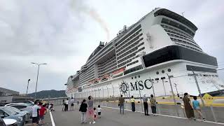 初寄港　豪華客船MSCベリッシマのお見送りイベント　in境夢港ターミナル(鳥取)