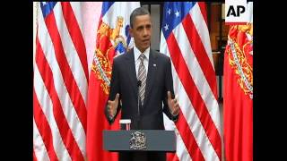 President Barack Obama says he wants to see Moammar Gadhafi step down from power in Libya but that U