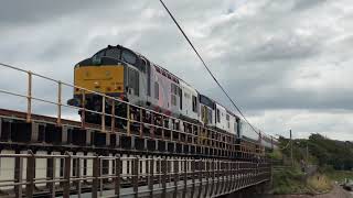 Retro Railtours/ROG 1Z28 Chesterfield - Whitehaven departs Ravenglass with 37800/37510 28/08/2021