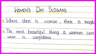 International Women's Day Slogans In English || Essential Essay Writing || Best Slogans #shorts