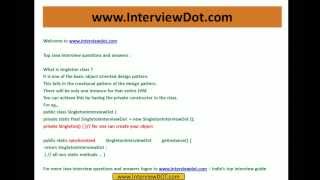 java interview questions and answer what is singleton class exaplain