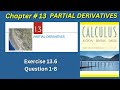 Multivariable Calculus: Ex # 13.6 Q # 1-8 Partial Derivatives