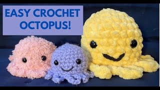 EASY crochet octopus tutorial - fun beginner amigurumi, single crochets only :)