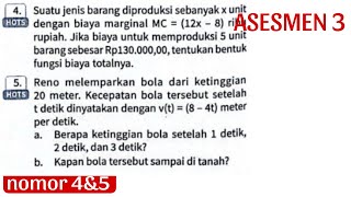 Reno melemparkan bola dari ketinggian 20 meter. kecepatan bola tersebut setelah t detik dinyatakan