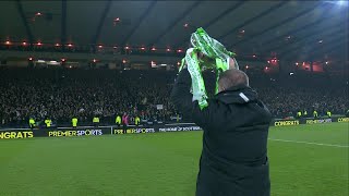 Ange Postecoglou brings the Premier Sports Cup to the Celtic fans