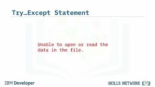 Exception Handling - Python Programming Fundamentals | IBM