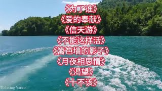 《为了谁》《爱的奉献》《信天游》《不能这样活》篱笆墙的影子》