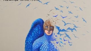 How to Draw Birdman With Color Pencils - Fine Art-Tips