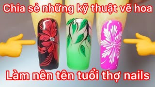 Cách vẽ  3 mẫu hoa thợ nails hay design cho khách