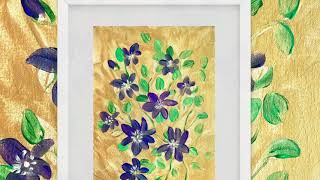 How to paint Clematis flowers in acrylic paints. Easy painting tutorial demonstration for beginners.