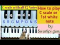 How to play C scale or 1st white note in Harmonium/Piyano very easy way