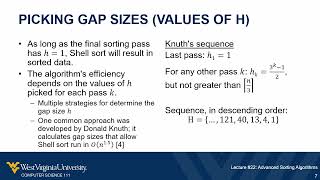 Lecture #22: Advanced Sorting Algorithms