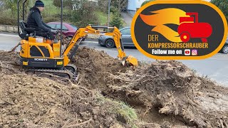 Baggern mit dem Minibagger Rhinoceros XN12 , Digging with my mini excavator