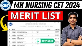 MH BSc Nursing Provisional Merit List Declared | Merit List Download |  #bscnursing