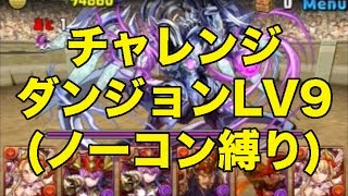 【パズドラ】第5回チャレンジダンジョンLV9ノーコン縛り【覚醒ミネルヴァ】