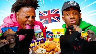 ABSOLUTE TROLL 🤣 | AMERICANS REACT TO ISHOWSPEED TRIES BRITISH SNACKS WITH TOBI