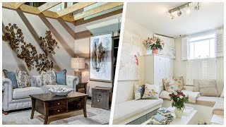 75 Shabby-chic Style Living Room With Beige Walls Design Ideas You'll Love 🔴