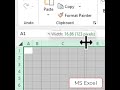 MS Excel Resizing Rows and Columns