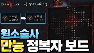 [Diablo IV]  원소술사 정복자 보드가 어렵다구요? 그래서 만들었습니다! 일단 따라만 해보세요 🔥원소술사 만능 정복자 보드🔥 (요약본 포함)