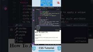 CSS Tutorial - Lesson #4 part 3: How To Add CSS - Inline CSS #css #htmlcss #js #php #html