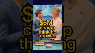 You won’t believe what $6M champ is thinking about after a grueling Super Main Event. #wsop #poker