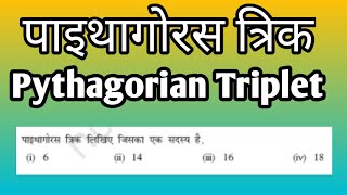 Pythagorean Triplet/पाइथागोरस त्रिक/ncert class 8 maths/exercise-6.2 question 2/square \u0026square roots