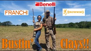 Shooting Clays with a Franchi Affinity 3 Elite, Benelli Super Black Eagle 3, and Browning BPS!!