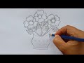 drawing easy flower 🌺🌺🌺តោះរៀនគូរគំនូររូបផ្កាងាយៗ