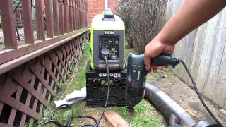 Ryobi 1000 watt inverter generator (RYi1000) load test with power tools