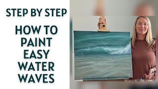 Easy Ocean Waves Painting Tutorial | Step by Step (ColorByFeliks)