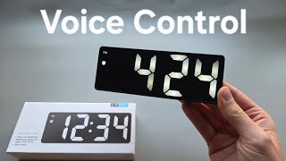 How to Activate Voice Control on LED Clock With Alarm & Large Digital Display GH0712L LC001 Mirror