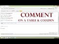 Oracle Tutorial - Add Comment on a Table and Column | Remove Comment