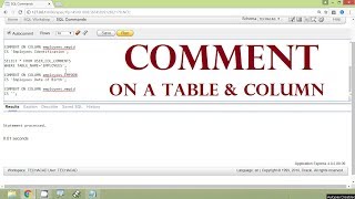 Oracle Tutorial - Add Comment on a Table and Column | Remove Comment