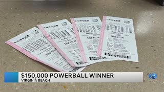 Virginia Beach woman wins $150,000 in Powerball drawing