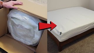 Zinus Full Size 12 Inch Green Tea Memory Foam Mattress Unboxing \u0026 Review