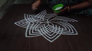 Simple lakshmi Asta dala Padma rangoli | dots 8*8 | Rangoli designs | simple rangoli | easy rangoli