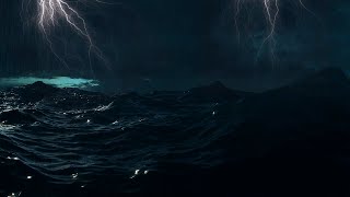 Thunderstorm sounds for sleep with rain, ocean waves, and thunder and lightning sounds