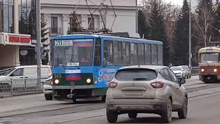 Екатеринбургский трамвай Tatra T6B5SU №365 следует по маршруту №20