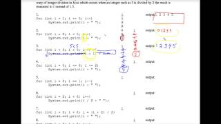 Java For Loop Worksheet #1