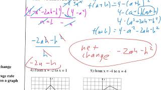 Pre-Calculus 2.3-2.4 notes - Average rate of change