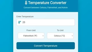 Temperature Converter Project using HTML, CSS & JavaScript | Web Development Tutorial