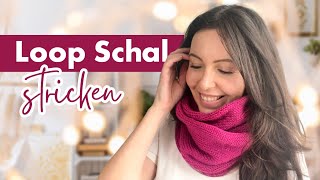 🧣 einfachen Loop Schal stricken für Anfänger | Doppelt gestrickt