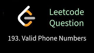 Leetcode 193 - Valid Phone numbers | Solving leetcode problems using bash