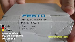 FESTO PRESSURE SWITCH PEV-1/4-A-SW27-B-OD PN.175252