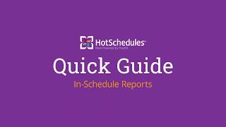 In-Schedule Reports
