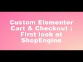 Custom Elementor Cart & Checkout  : First look at ShopEngine