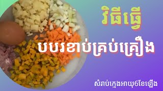 Ep21 វិធីធ្វើបបរខាប់គ្រប់គ្រឿង សំរាប់ក្មេងអាយុ6ខែឡើង