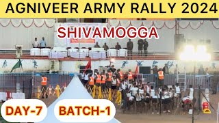 DAY-7 BATCH-1 AGNIVEER ￼ARMY RALLY SHIVAMOGGA #Karnataka