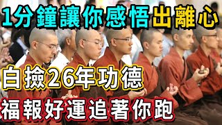 「出離心」有多重要？不管你學不學佛都要注意，他能讓你白撿26年的功德！活該福報追著你跑，一輩子好命！｜佛談大小事